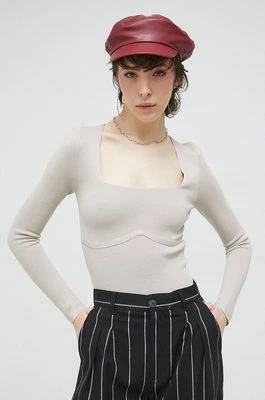 Abercrombie & Fitch sweter damski kolor beżowy