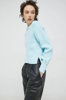 Abercrombie & Fitch sweter damski kolor niebieski