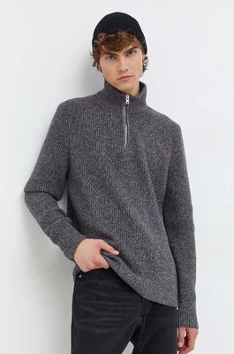 Abercrombie & Fitch sweter męski kolor szary z półgolfem
