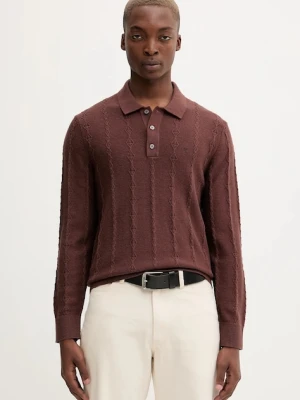 Abercrombie & Fitch sweter z dodatkiem wełny męski kolor brązowy lekki KI120-5142-400