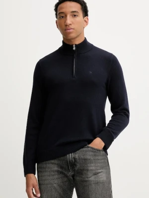 Abercrombie & Fitch sweter z dodatkiem wełny męski kolor granatowy lekki z półgolfem KI120-5139-200