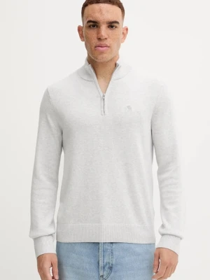 Abercrombie & Fitch sweter z dodatkiem wełny męski kolor szary z półgolfem KI120-5139-110