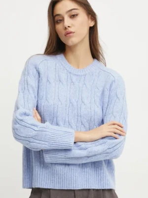 Abercrombie & Fitch sweter z domieszką wełny damski kolor niebieski KI150-4356