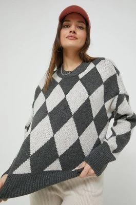 Abercrombie & Fitch sweter z domieszką wełny damski kolor szary