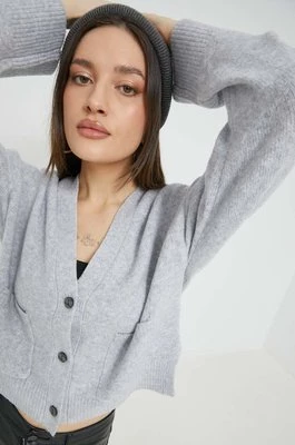 Abercrombie & Fitch sweter z domieszką wełny damski kolor szary lekki