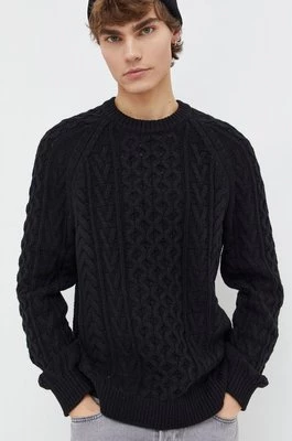 Abercrombie & Fitch sweter z domieszką wełny męski kolor czarny