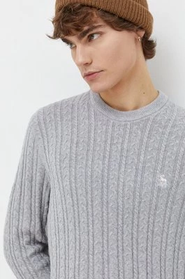 Abercrombie & Fitch sweter z domieszką wełny męski kolor szary lekki