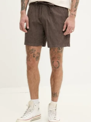 Abercrombie & Fitch szorty z domieszką lnu męskie kolor brązowy KI128-5064