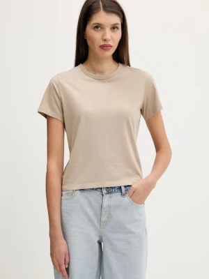 Abercrombie & Fitch t-shirt bawełniany damski kolor beżowy KI139-5439
