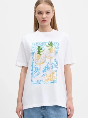 Abercrombie & Fitch t-shirt bawełniany damski kolor biały KI157-5396-100