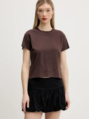 Abercrombie & Fitch t-shirt bawełniany damski kolor brązowy KI139-5327