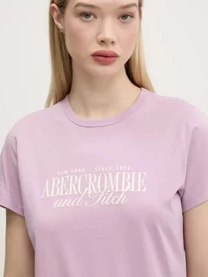 Abercrombie & Fitch t-shirt bawełniany damski kolor fioletowy KI185-5058