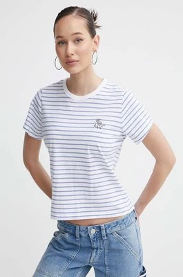 Abercrombie & Fitch t-shirt bawełniany damski kolor niebieski