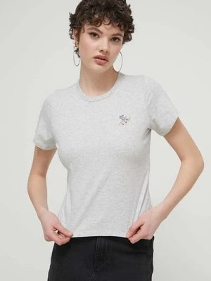 Abercrombie & Fitch t-shirt bawełniany damski kolor szary