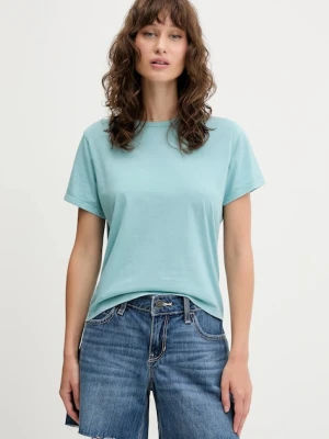 Abercrombie & Fitch t-shirt bawełniany damski kolor turkusowy KI139-5527