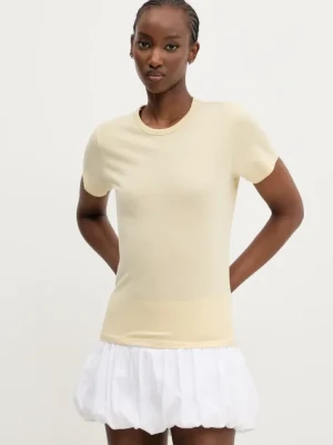 Abercrombie & Fitch t-shirt bawełniany damski kolor żółty KI139-5231