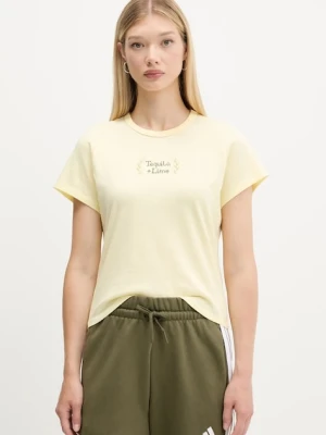 Abercrombie & Fitch t-shirt bawełniany damski kolor żółty KI157-5176