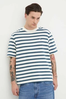 Abercrombie & Fitch t-shirt bawełniany męski kolor beżowy wzorzysty