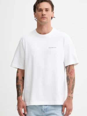Abercrombie & Fitch t-shirt bawełniany męski kolor biały z nadrukiem KI123-5060