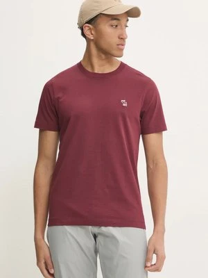 Abercrombie & Fitch t-shirt bawełniany męski kolor bordowy gładki KI124-4570