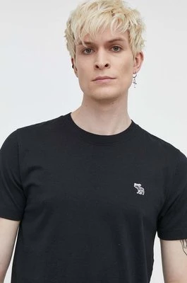 Abercrombie & Fitch t-shirt bawełniany męski kolor czarny gładki