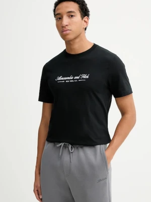 Abercrombie & Fitch t-shirt bawełniany męski kolor czarny z aplikacją KI123-5255-900