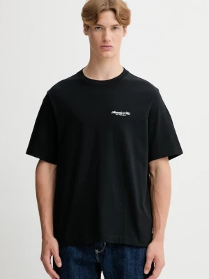 Abercrombie & Fitch t-shirt bawełniany męski kolor czarny z nadrukiem KI123-5091-900