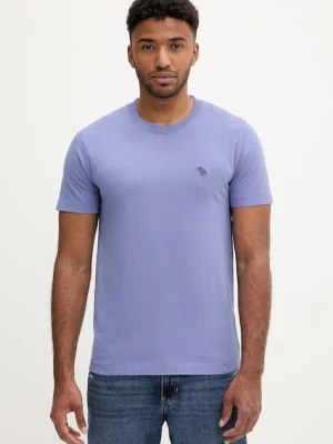 Abercrombie & Fitch t-shirt bawełniany męski kolor fioletowy z aplikacją KI124-5262