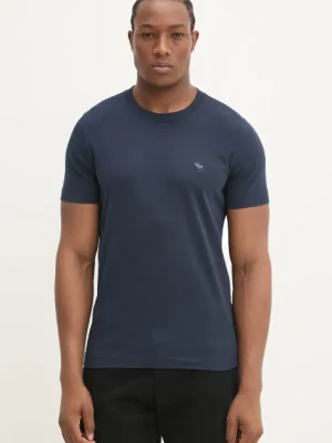 Abercrombie & Fitch t-shirt bawełniany męski kolor granatowy gładki KI124-5104