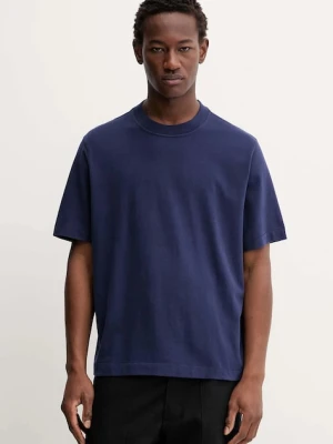Abercrombie & Fitch t-shirt bawełniany męski kolor granatowy gładki KI124-5394-200