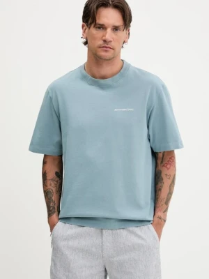 Abercrombie & Fitch t-shirt bawełniany męski kolor niebieski gładki KI123-5060