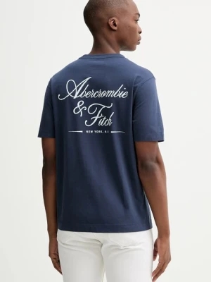 Abercrombie & Fitch t-shirt bawełniany męski kolor niebieski z nadrukiem KI123-5255-200
