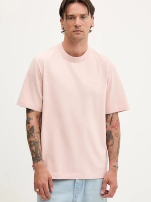 Abercrombie & Fitch t-shirt bawełniany męski kolor pomarańczowy gładki KI123-5060