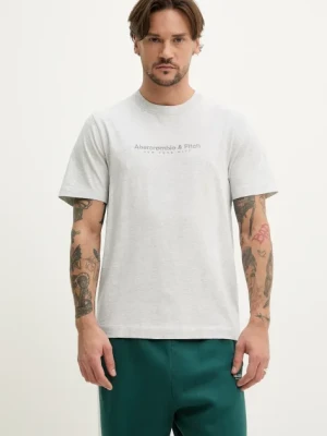 Abercrombie & Fitch t-shirt bawełniany męski kolor szary z aplikacją KI175-5130