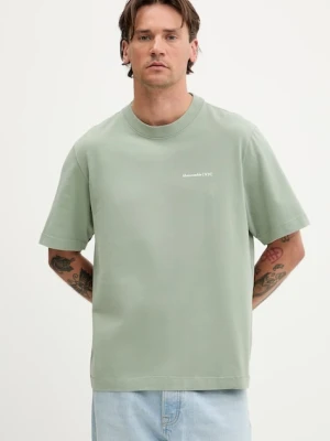 Abercrombie & Fitch t-shirt bawełniany męski kolor zielony gładki KI123-5060
