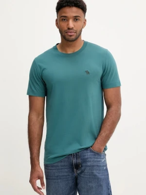 Abercrombie & Fitch t-shirt bawełniany męski kolor zielony gładki KI124-5263