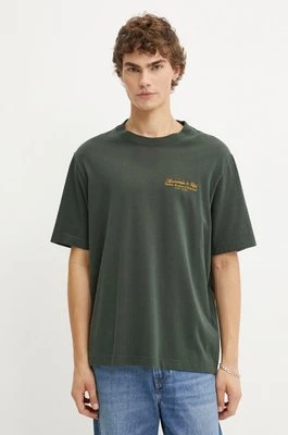 Abercrombie & Fitch t-shirt bawełniany męski kolor zielony z aplikacją KI123-4149