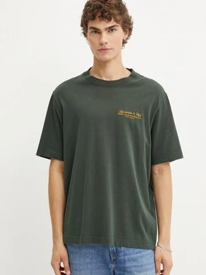 Abercrombie & Fitch t-shirt bawełniany męski kolor zielony z aplikacją KI123-4149