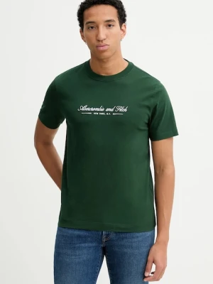 Abercrombie & Fitch t-shirt bawełniany męski kolor zielony z aplikacją KI123-5255-340