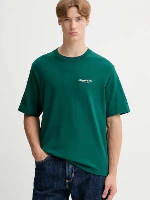 Abercrombie & Fitch t-shirt bawełniany męski kolor zielony z nadrukiem KI123-5091-300