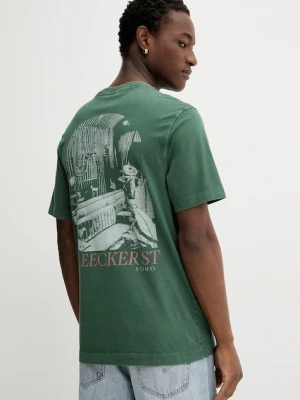 Abercrombie & Fitch t-shirt bawełniany męski kolor zielony z nadrukiem KI123-5231-303
