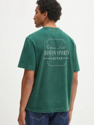 Abercrombie & Fitch t-shirt bawełniany męski kolor zielony z nadrukiem KI123-5233-303