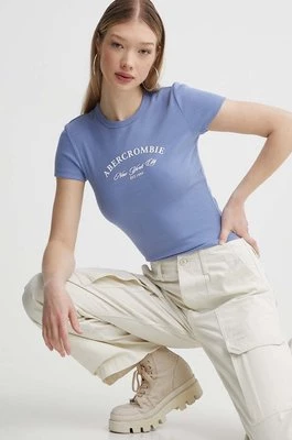 Abercrombie & Fitch t-shirt damski kolor niebieski