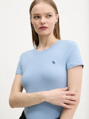 Abercrombie & Fitch t-shirt damski kolor niebieski KI139-5273