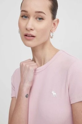 Abercrombie & Fitch t-shirt damski kolor różowy