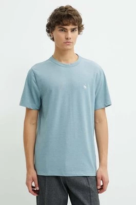 Abercrombie & Fitch t-shirt męski kolor niebieski gładki KI124-4099-210