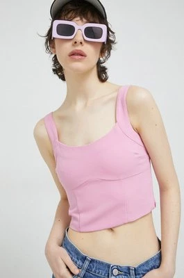 Abercrombie & Fitch top damski kolor różowy