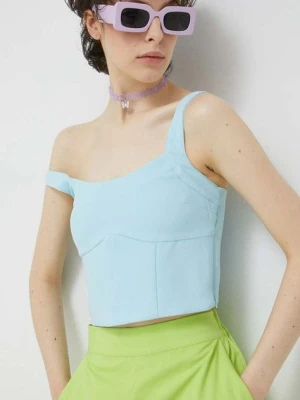 Abercrombie & Fitch top kolor niebieski