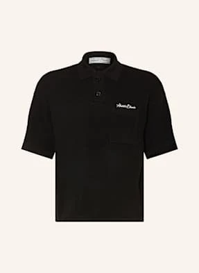 About:Blank Koszulka Polo Z Materiału Pika Relaxed Fit schwarz