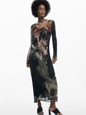 Abstrakcyjna sukienka midi Desigual